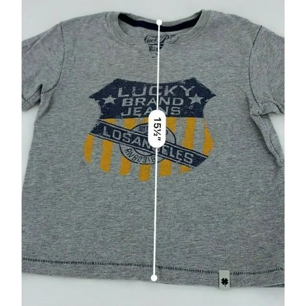 Gymboree Lucky Brand Boys Gray T-shirt Bundle Long Sleeve Casual Sz 4T